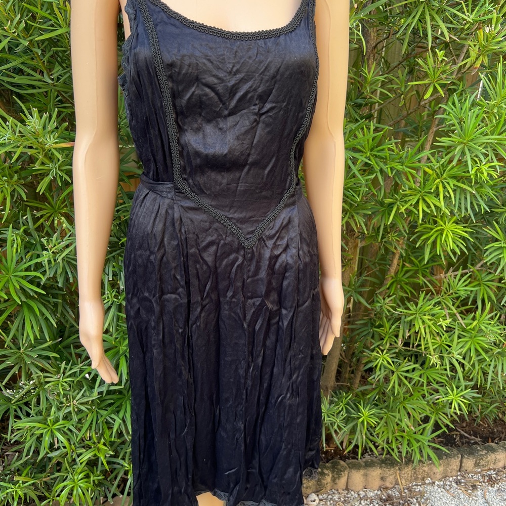 Vintage Goth Black Satin dress